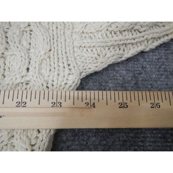 Lucky Brand Cable Knit Cardigan Women's Medium Cream Button-Up Sweater Heavy NWT - Picture 12 of 16